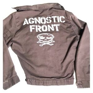 Agnostic Front Punk Rock Utility Brown Jacket